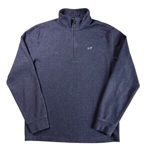 Vineyard Vines Quarter Zip Pullover Long Sleeve Sweater Dark Blue Shirt Medium M